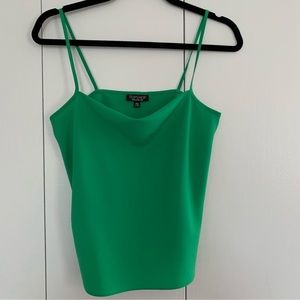 Topshop green cowl neck tank top, size US 4